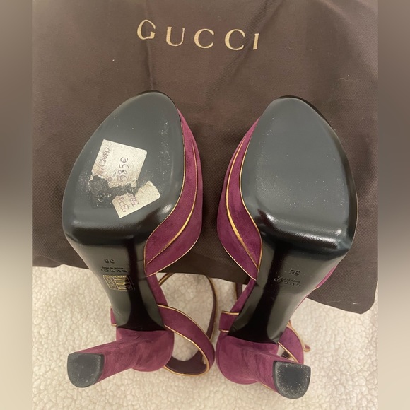 Gucci Authentic heels Nappa silk  5226. Purple, 36 - Picture 5 of 6
